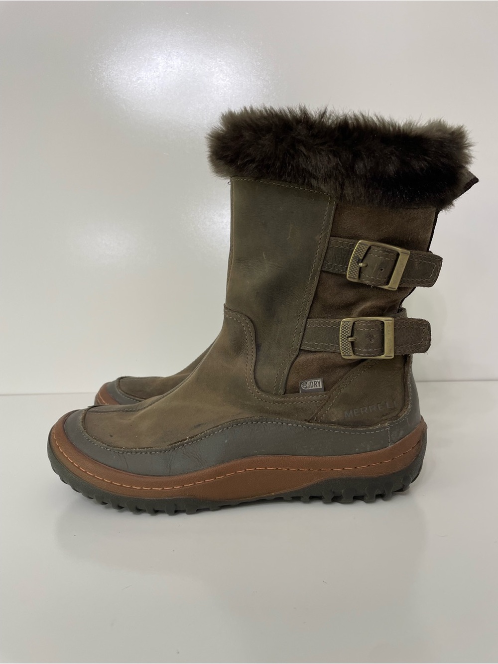 MERRELL Decora Chant Leather Waterproof Boots Womens 9 Gorpcore Outdoor Winter